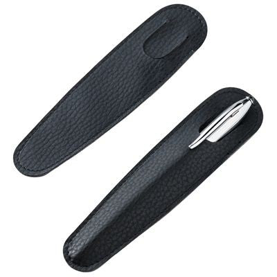 Branded Promotional PEN PRESENTATION SLEEVE in Black Faux Leather Pen Presentation Pouch From Concept Incentives.