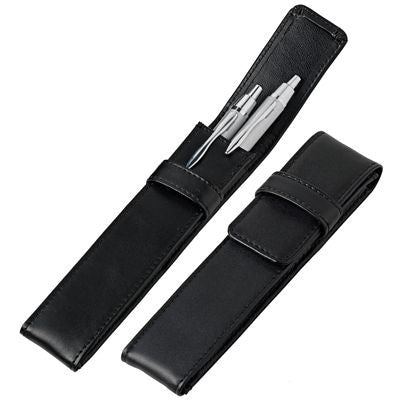 Branded Promotional PEN PRESENTATION SLEEVE in Black Faux Leather with Tuck-in Closure Pen Presentation Pouch From Concept Incentives.