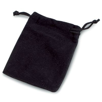 Branded Promotional VELVET DRAWSTRING PRESENTATION POUCH in Black Presentation Bag From Concept Incentives.