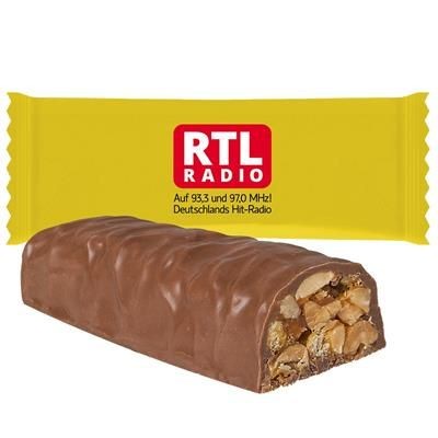 Branded Promotional 50G PEANUT & CARAMEL ENERGY BAR in White Wrapper Cereal Bar From Concept Incentives.