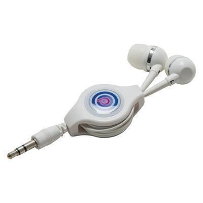 Branded Promotional PREMIUM RETRACTABLE EARPHONES Earphones From Concept Incentives.