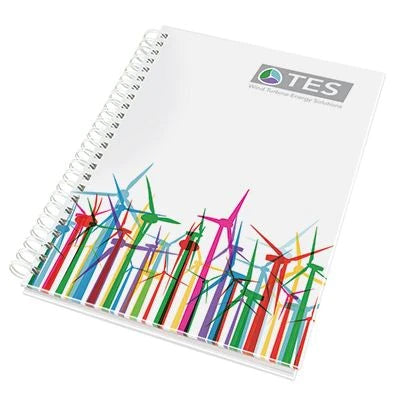 Branded Promotional ENVIRO-SMART WHITE COVER A5 SPIRAL WIRO BOUND NOTE PAD Note Pad From Concept Incentives.
