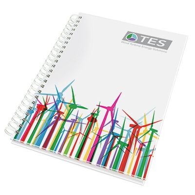 Branded Promotional ENVIRO-SMART WHITE COVER A5 WIRO-BOUND PAD Note Pad From Concept Incentives.