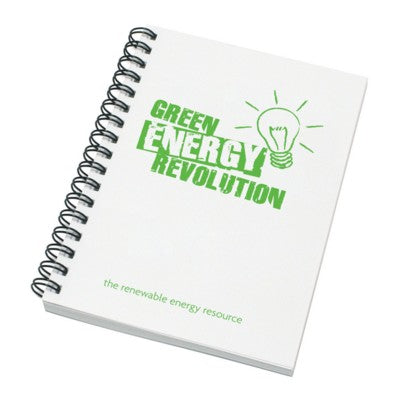 Branded Promotional ENVIRO-SMART WHITE COVER A6 SPIRAL WIRO BOUND NOTE PAD Note Pad From Concept Incentives.