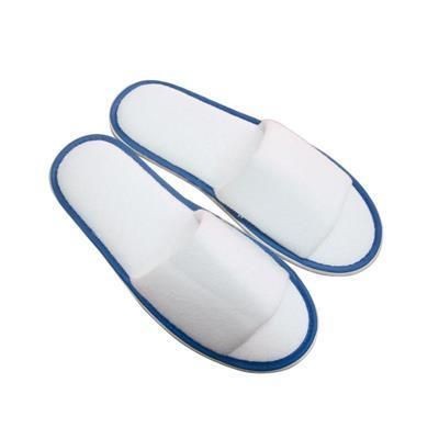 Branded Promotional SPA HOTEL TOWELLING SLIPPERS with Open Toe Slippers From Concept Incentives.