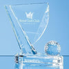 Branded Promotional 18CM OPTICAL CRYSTAL GOLF BALL & FLAG AWARD Award From Concept Incentives.
