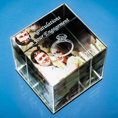Branded Promotional 6CM OPTICAL CRYSTAL CUBE PHOTO FRAME Photo Frame From Concept Incentives.