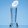 Branded Promotional 21CM OPTICAL CRYSTAL RUGBY BALL COLUMN AWARD Award From Concept Incentives.