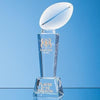 Branded Promotional 24CM OPTICAL CRYSTAL RUGBY BALL COLUMN AWARD Award From Concept Incentives.