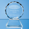 Branded Promotional 9CM OPTICAL CRYSTAL MOUNTED FACET CIRCLE AWARD Award From Concept Incentives.