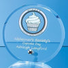 Branded Promotional 20CMX1CM JADE GLASS BEVEL EDGE CIRCLE AWARD with Silver Chrome Pin Award From Concept Incentives.