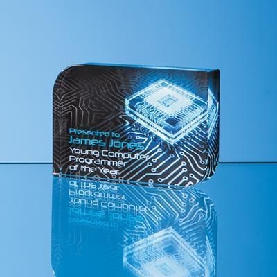 Branded Promotional 12CMX17CM OPTICAL CRYSTAL CURVE RECTANGULAR AWARD Award From Concept Incentives.