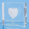 Branded Promotional 7CM WHITE DIAMANTE HEART PAPERWEIGHT Paperweight From Concept Incentives.