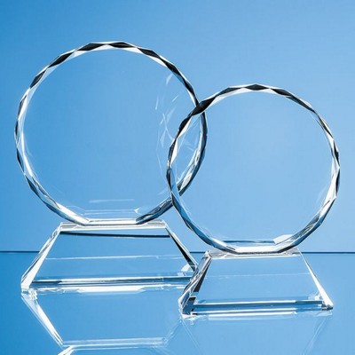 Branded Promotional 13CM OPTICAL CRYSTAL MOUNTED FACET CIRCLE AWARD Award From Concept Incentives.