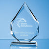 Branded Promotional CLEAR TRANSPARENT GLASS FACETTED DIAMOND PEAK AWARD Award From Concept Incentives.