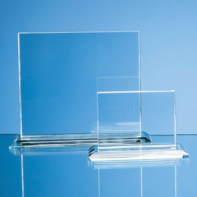 Branded Promotional CLEAR TRANSPARENT GLASS HORIZONTAL RECTANGULAR AWARD Award From Concept Incentives.