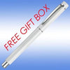 Branded Promotional EVOLUTION BALL PEN in White with Silver Trim Pen From Concept Incentives.