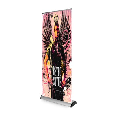 Branded Promotional EXCALIBER ROLLER BANNER in Silver Banner From Concept Incentives.