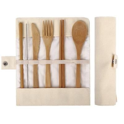 Branded Promotional SAGANO ECO CUTLERY STRAW SET Cutlery Set From Concept Incentives.