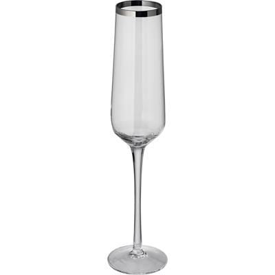 Branded Promotional SET OF 6 CRYSTAL CHAMPAGNE GLASS MOUTH-BLOWN & DISHWASHER SAFE Champagne Flute From Concept Incentives.