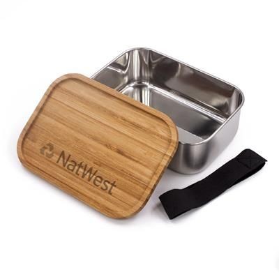 Branded Promotional STEELY GOOD WOOD LUNCH BOX Lunch Box From Concept Incentives.