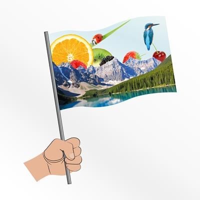 Branded Promotional MEDIUM FABRIC HAND WAVING FLAG Flag From Concept Incentives.