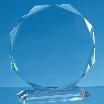 Branded Promotional 11X11X15MM CLEAR TRANSPARENT GLASS FACETTED OCTAGON AWARD Award From Concept Incentives.