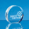 Branded Promotional 6CM OPTICAL CRYSTAL STAND UP CIRCLE PAPERWEIGHT Award From Concept Incentives.