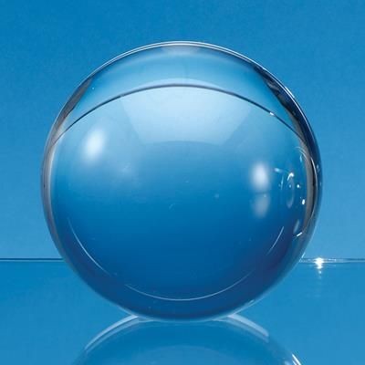Branded Promotional 8CM OPTICAL CRYSTAL SPHERE with Flat Base Award From Concept Incentives.