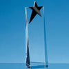 Branded Promotional 24CM OPTICAL CRYSTAL RECTANGULAR with an Onyx Black Star Award Award From Concept Incentives.