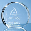 Branded Promotional 6X7CM OPTICAL CRYSTAL STAND UP CIRCLE AWARD Award From Concept Incentives.