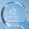 Branded Promotional 10X12CM OPTICAL CRYSTAL STAND UP CIRCLE AWARD Award From Concept Incentives.