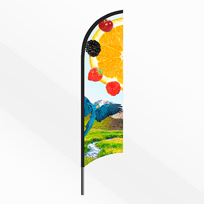 Branded Promotional MEDIUM FEATHER FLAG BANNER with Spiked Base Feather Flag From Concept Incentives.