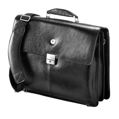 Branded Promotional FALCON 15 INCH LAPTOP BRIEFCASE SHOULDER BAG in Black Briefcase From Concept Incentives.