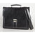Branded Promotional FALCON 15 INCH LAPTOP LEATHER BRIEFCASE with Shoulder Strap in Black Briefcase From Concept Incentives.