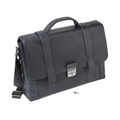 Branded Promotional FALCON 15 INCH LAPTOP FAUX LEATHER BRIEFCAS in Black Bag From Concept Incentives.