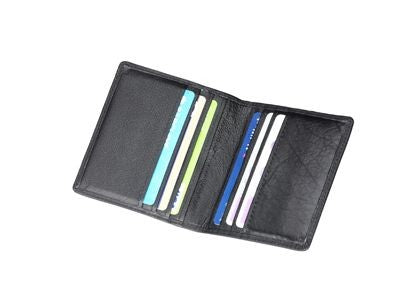 Branded Promotional FALCON LEATHER CARD WALLET in Black Credit Card Holder From Concept Incentives.