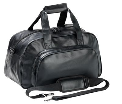 Branded Promotional FALCON SPORTS UNISEX TRAVEL HOLDALL in Black Bag From Concept Incentives.