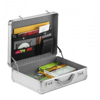 Branded Promotional FALCON ALUMINIUM METAL & ABS BRIEFCASE ATTACHE BRIEFCASE CASE in Silver Case From Concept Incentives.