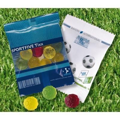 Branded Promotional FOOTBALL JELLIES in Personalised Sachet Sweets From Concept Incentives.