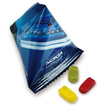 Branded Promotional FRUIT JELLY TETRAHEDRON Sweets From Concept Incentives.