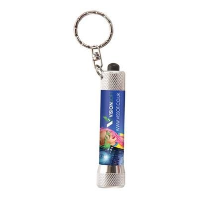 Branded Promotional MCQUEEN FULL COLOUR PLASTIC TORCH Keyring From Concept Incentives.