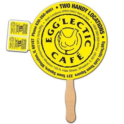 Branded Promotional COUPON FAN in Round Shape Fan From Concept Incentives.