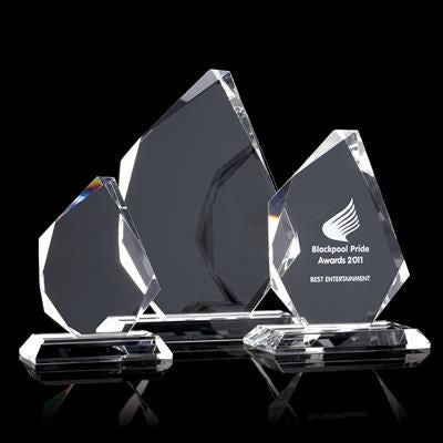 Branded Promotional MEDIUM OPTICAL CRYSTAL TROPHY AWARD PRISM Award From Concept Incentives.
