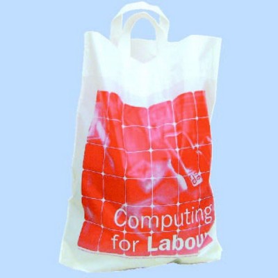 Branded Promotional FLEXI LOOP HANDLE POLYTHENE PLASTIC CARRIER BAG Carrier Bag From Concept Incentives.