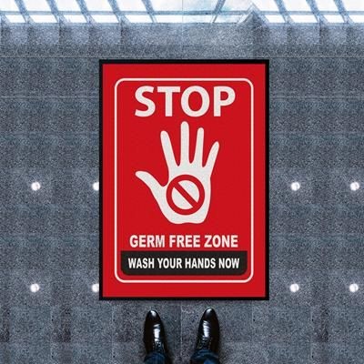 Branded Promotional HAND WASHING RED WORKPLACE MAT Mat From Concept Incentives.