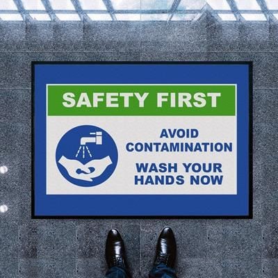 Branded Promotional HAND WASHING BLUE WORKPLACE MAT Mat From Concept Incentives.