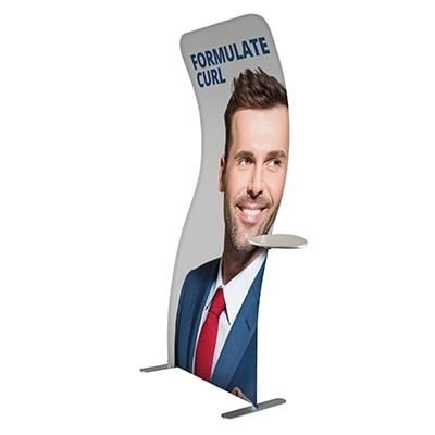 Branded Promotional FORMULATE CURL FABRIC DISPLAY UNIT Banner From Concept Incentives.