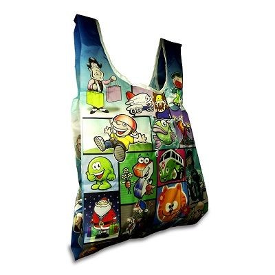 Branded Promotional FULL COLOUR FOLDING SHOPPER TOTE BAG Bag From Concept Incentives.