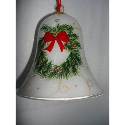 Branded Promotional HAND PAINTED BELL SHAPE GLASS BAUBLE Bauble From Concept Incentives.